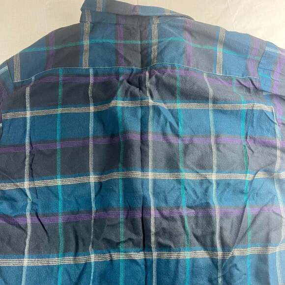 Saugatuck Dry Goods Men's XL Blue Plaid Flannel Shirt Vintage Western - Picture 4 of 9